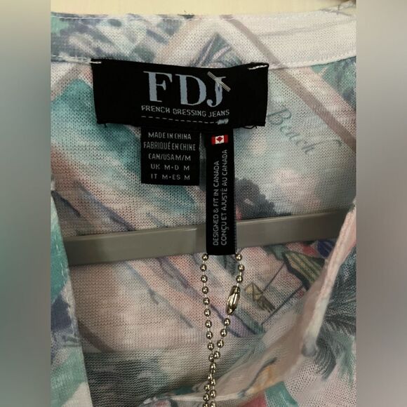 FDJ French Dressing Jeans Brazil Around the World 3/4 Sleeve Top SZ Med NWT - Picture 9 of 9